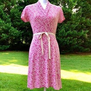 💗JODI K Pink Geometric Faux Wrap Dress Size S
